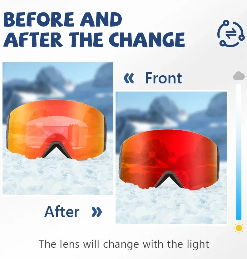 KAPVOE snowboard bril photochronic met harde beschermhoes