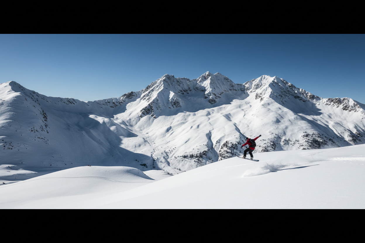 Winterse Alpen snowboard achtergrond